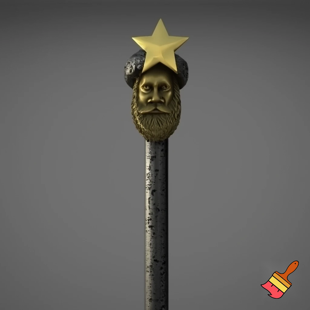 Russian Santa Claus walking stick with a star Santa Claus the real Santa Claus metal