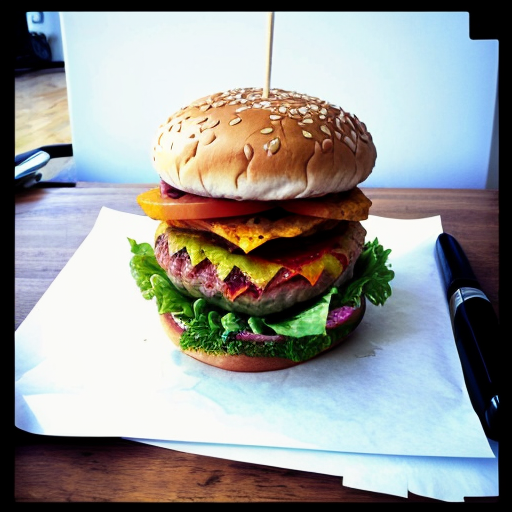 hamburger on blank canvas