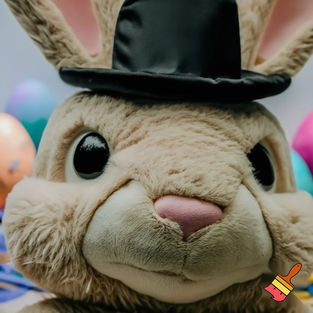 Easter bunny mascot costume top hat