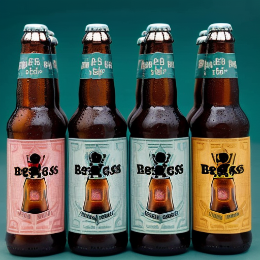 Erstelle ein Bild für ein Marketing für Ein Bier Namens Berggas Es sollte 5 verschiedene Sorten geben und halb Liter Flaschen in der Kiste sollten 20 Flaschen inhalten sein