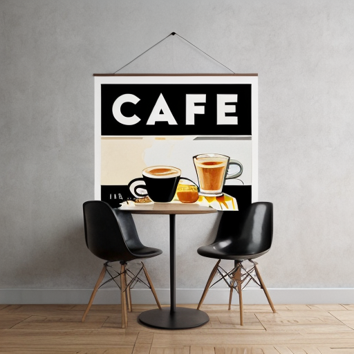 a poster for a wall on a cafe
