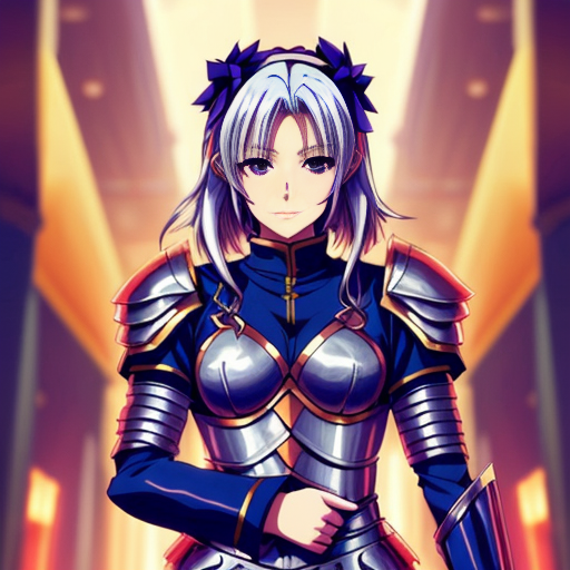 young, tall, white-haired woman in armor is sad because a Turkish man stole her knife.