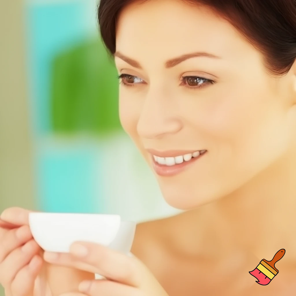 IMAGE DESCRIPTION: High-quality, bright image of a serene woman, perhaps smiling, gently stretching in the morning or drinking a relaxing herbal tea in a bright, tidy environment. The background could have soft, natural colors (green, light blue, beige). The atmosphere is one of calm and well-being.