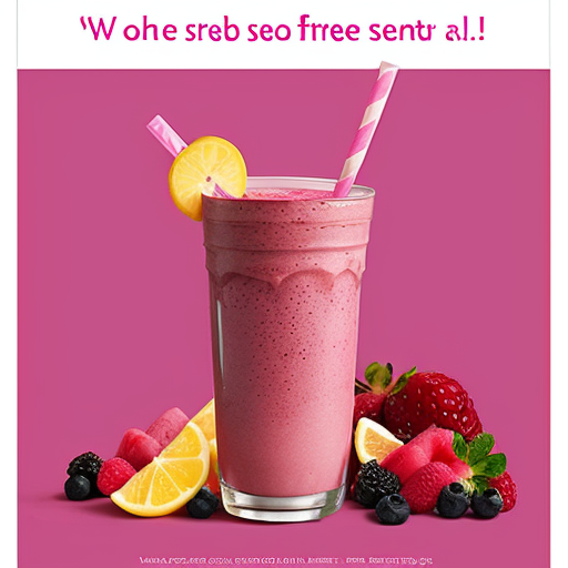 poster advertising a free sample of a pink smoothie by innocent