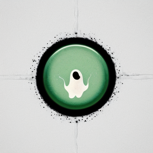 a logo that consist in a green drop of blood that looks like it's fading away like is a ghost.