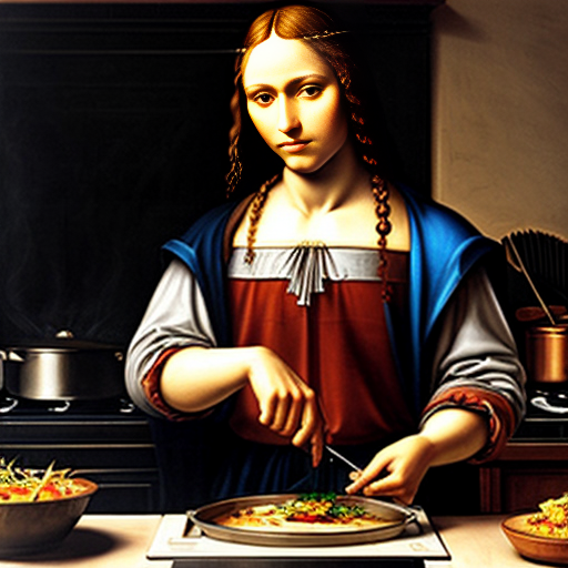 Leonardo Da Vinci cooking