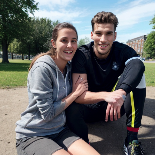 Goretzka and Vanessa at the park 