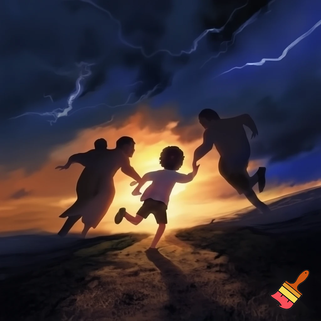 A boy that’s running away with he’s parents 
