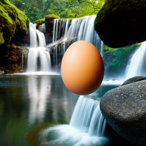 atom with DNA with cell with egg with waterfall