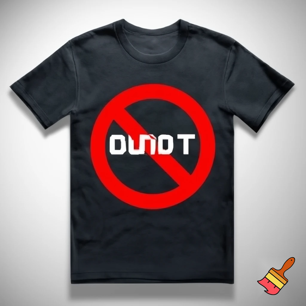 a t shirt with the words "NO REPLY ALL" on the front of the shirt, on the back of the shirt a large circle with a red diagonal through it