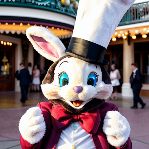 Easter bunny mascot Disneyland costume with the top hat Australia Disney cruise ship
