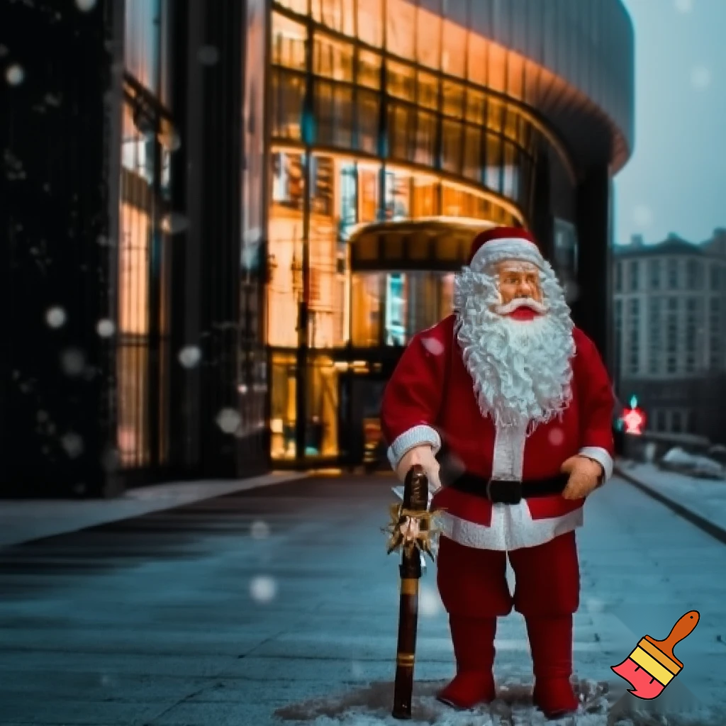  Santa Claus, Russia walking stick with a star shopping centre