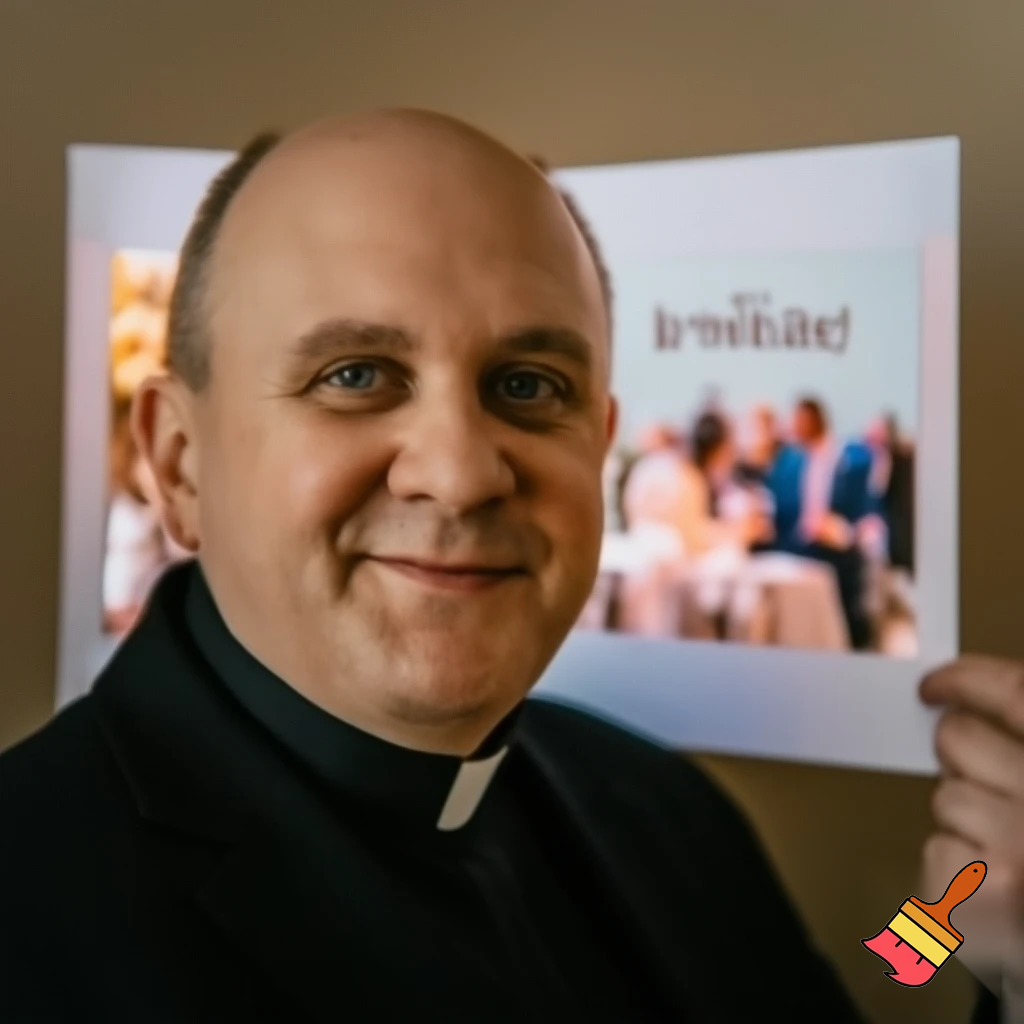 Thanks giving thank you note with picture of the celebrant in the background or video. So tell celebrant is Fr. Justus Rottuk of Divine Word
