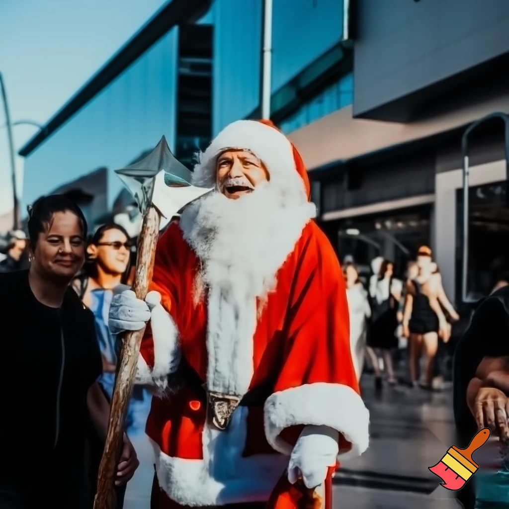 Santa Claus, Russia walking stick with the start the real Santa Claus shopping Centre in Australia
A star