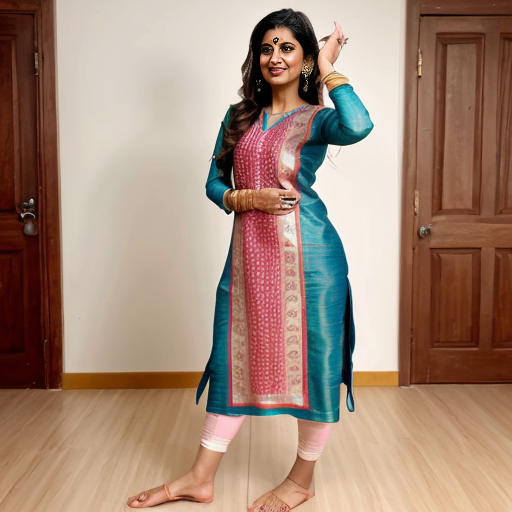 indian mom dancing in sleevless kurti and leggings