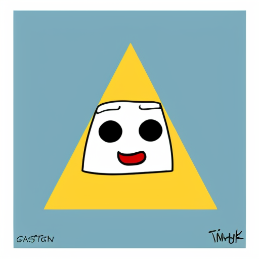 a cartoon triangle who is sad