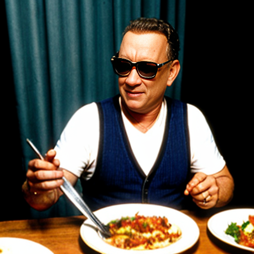 tom hanks with a fork
