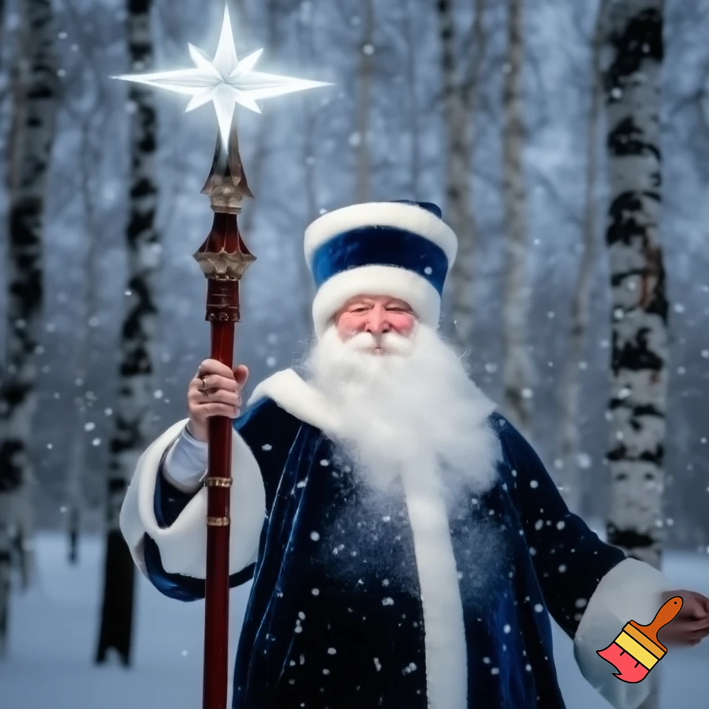 Russian Santa Claus magic one staff walking stick with a star real Santa Claus, Santa Claus the real person