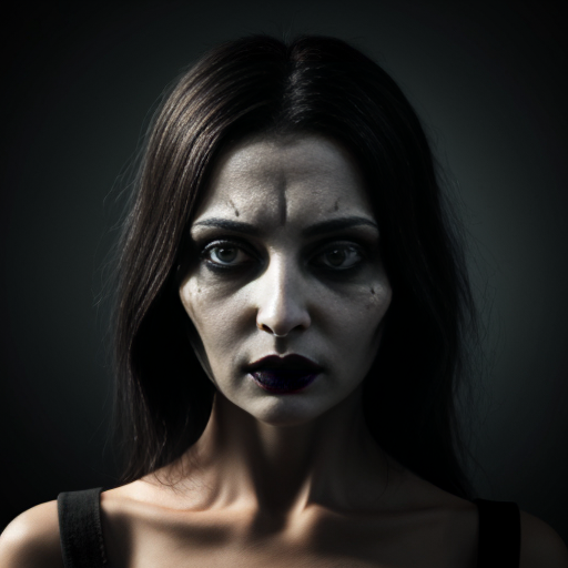 Dark Gothic Branched Woman Face with Fantastic Animals 4K High Definition Image 