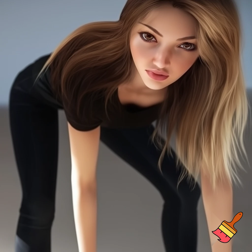 Photorealistic full body picture of a woman, approximately 22 years old, with long legs and athletic figure. She has long, naturally flowing light brown blonde hair, oval face, almond-shaped brown eyes, average eye spacing, slim straight nose, naturally full lips, soft facial features, harmonious proportion and delicate, harmonious facial features. Her overall presence is confident, natural, and modern.  Natural daylight. Topless and black jeans.