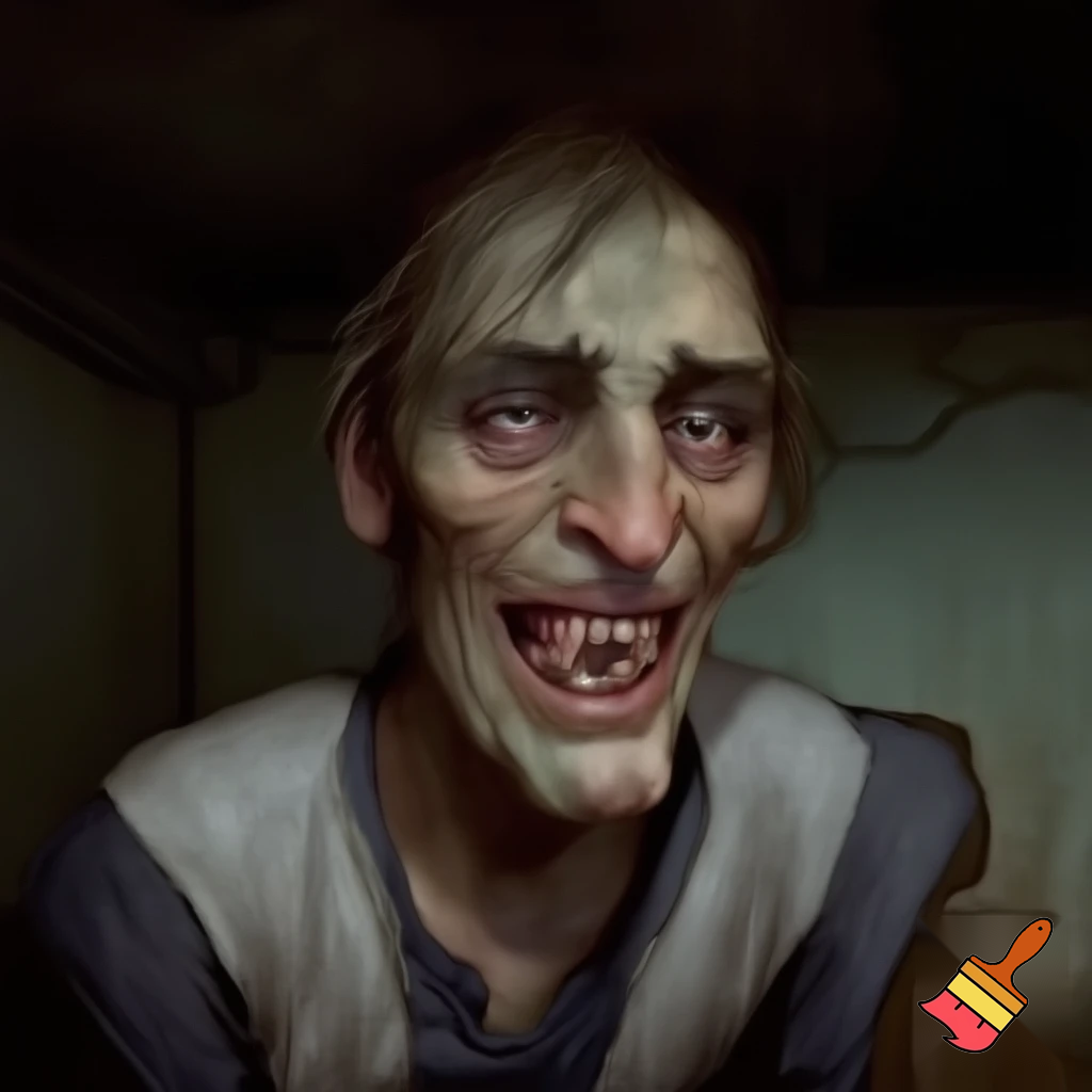 A dad that looks skinny rat teeth