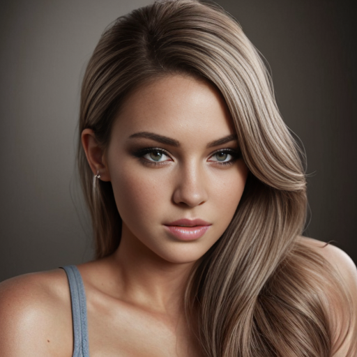 Attractive curvy woman with an ash half up half down 