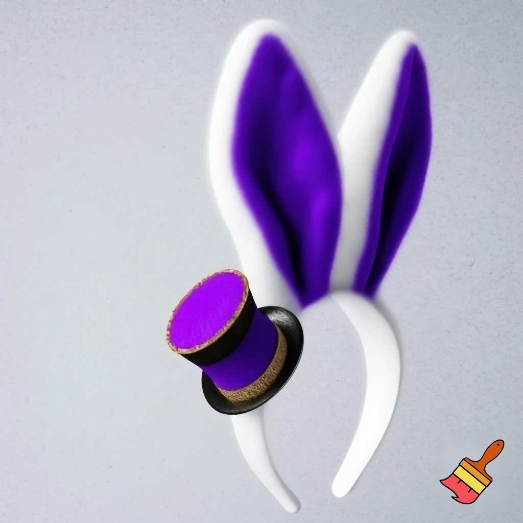 Easter bunny top hat headband, purple, purple and white Easter bunny ears top hat purple or white gold