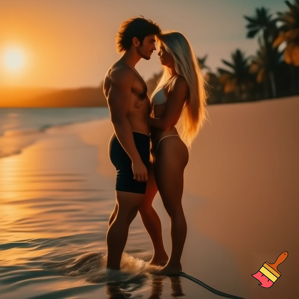 Sexy couple on the beach