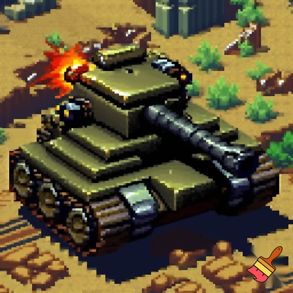 metal slug style tank pixel art