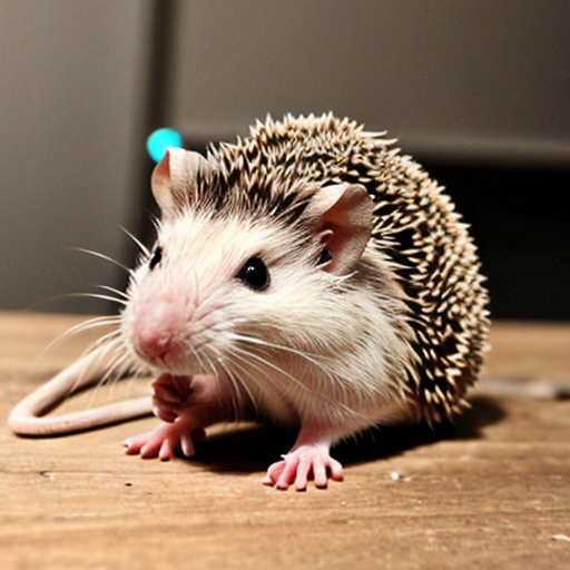 a mix of a hedgehog hamster with a rat tail