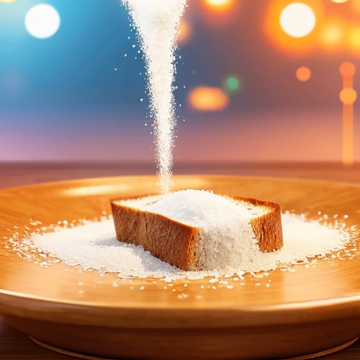 salt bring poured on bread