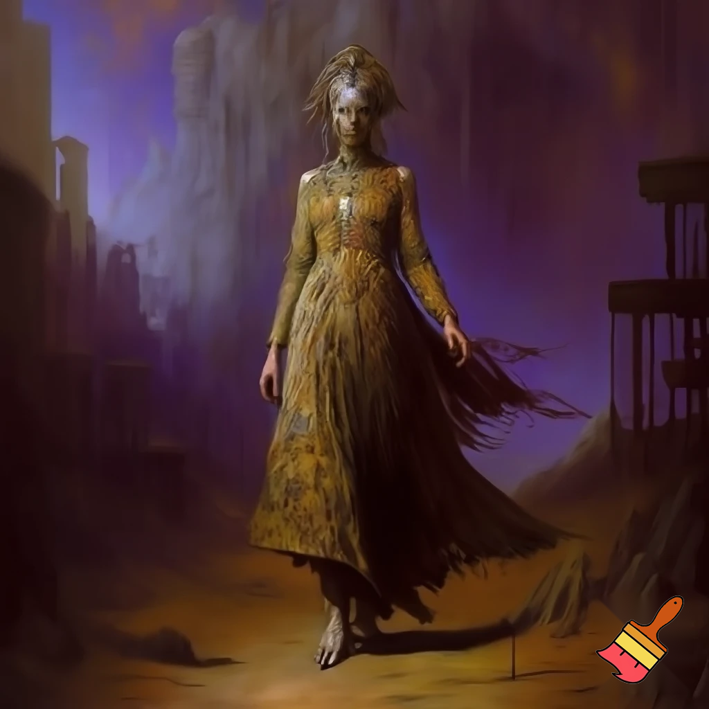 sigilism, ilya repin, hajime sorayama, karol bak, yoji shinkawa, art nouveau, high priestess walking, fantasy, landscape, baroque, brutalism, beksinksi, caravaggio, collage