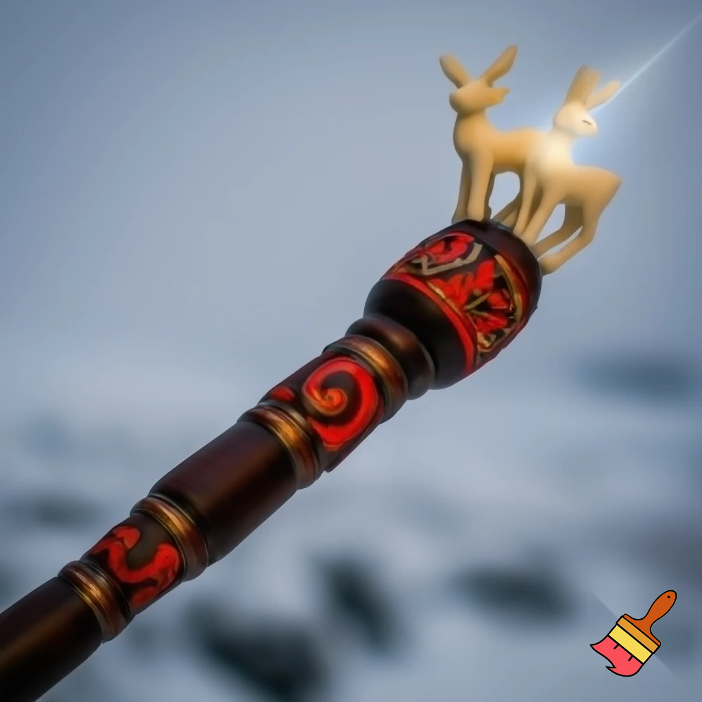 Russian Santa Claus walking stick with with t reindeers magic walking stick a plastic plastic Russian Santa Claus walking stick