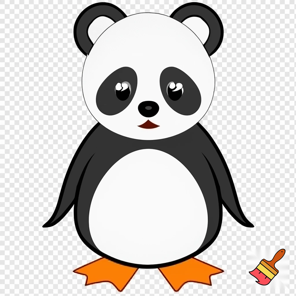 penguin with a panda head