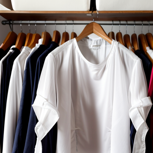 Transparent background, a single white shirt folded as it is in the closet, with clear stitching and visible wrinkles. The shirt has rich details, such as the texture of the fabric and the shape of the folds. Shot from left to right.