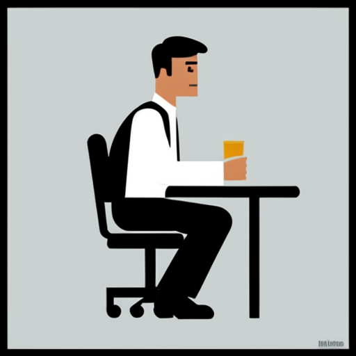 pictogram of a man sitting at a table