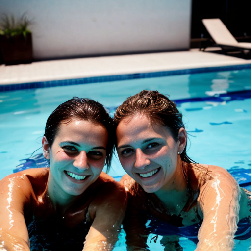 Goretzka and Vanessa at the pool 