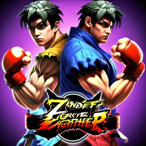 fait moi une image jacket de jeu vidéo avec le titre Zoo Punch qui est un jeu de combat à la street fighter avec un style low poly se sont des aniamux humaniser qui se batte