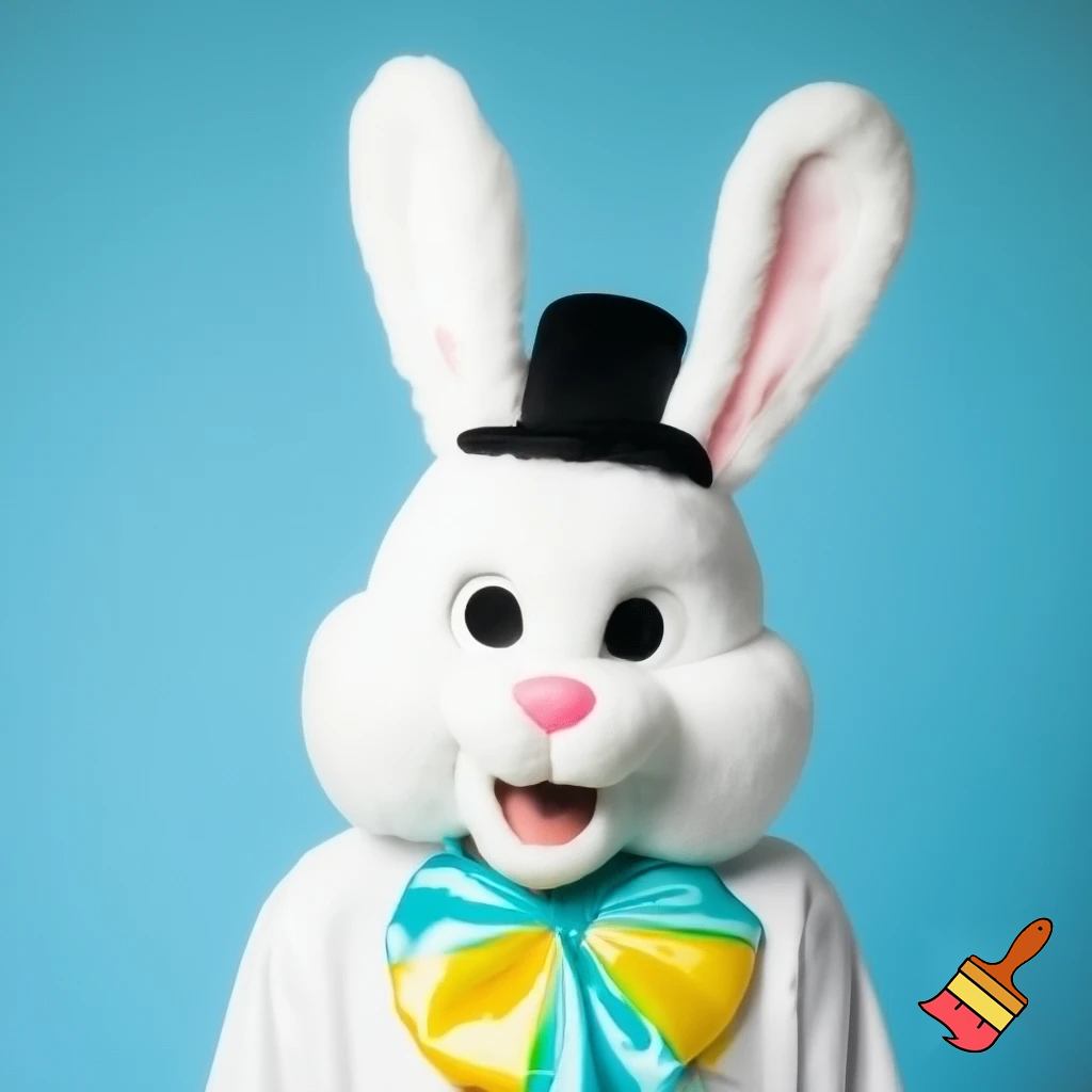 Easter bunny mascot costume top hat mascot costume