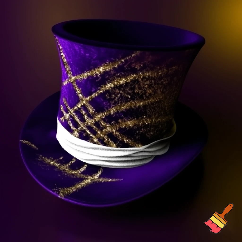 Purple and gold top hat velvet glitter gold purple purple and white purple and white