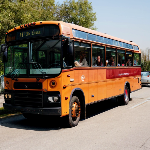 a bus wagon full of people