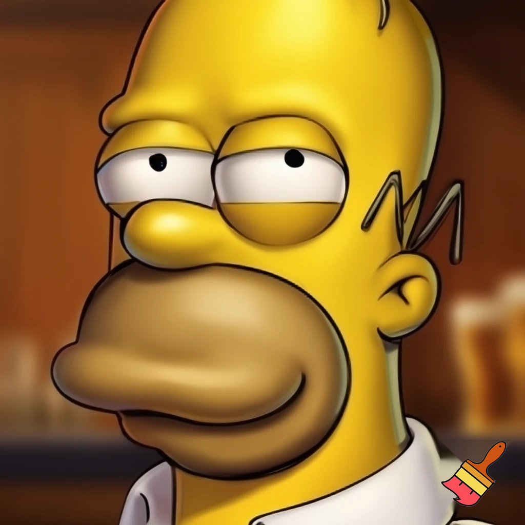 Homer Simpson with  massive lips