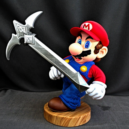 Mario with the master sword  from the legend of zelda