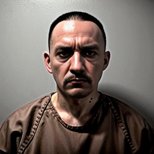  rat, evil, sinister, wearing prison outfit, mugshot style, no human