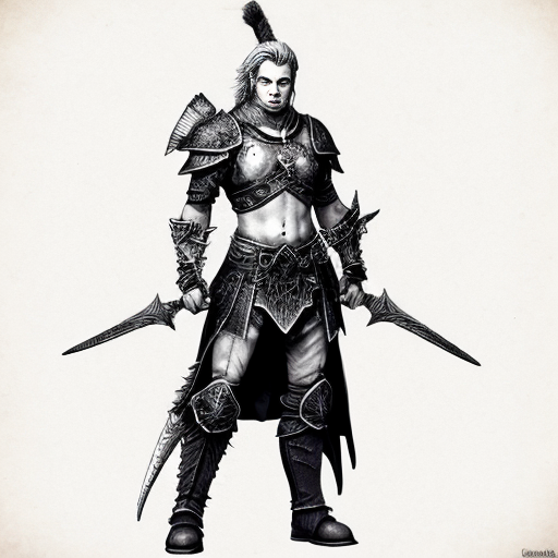 inked fantasy warrior