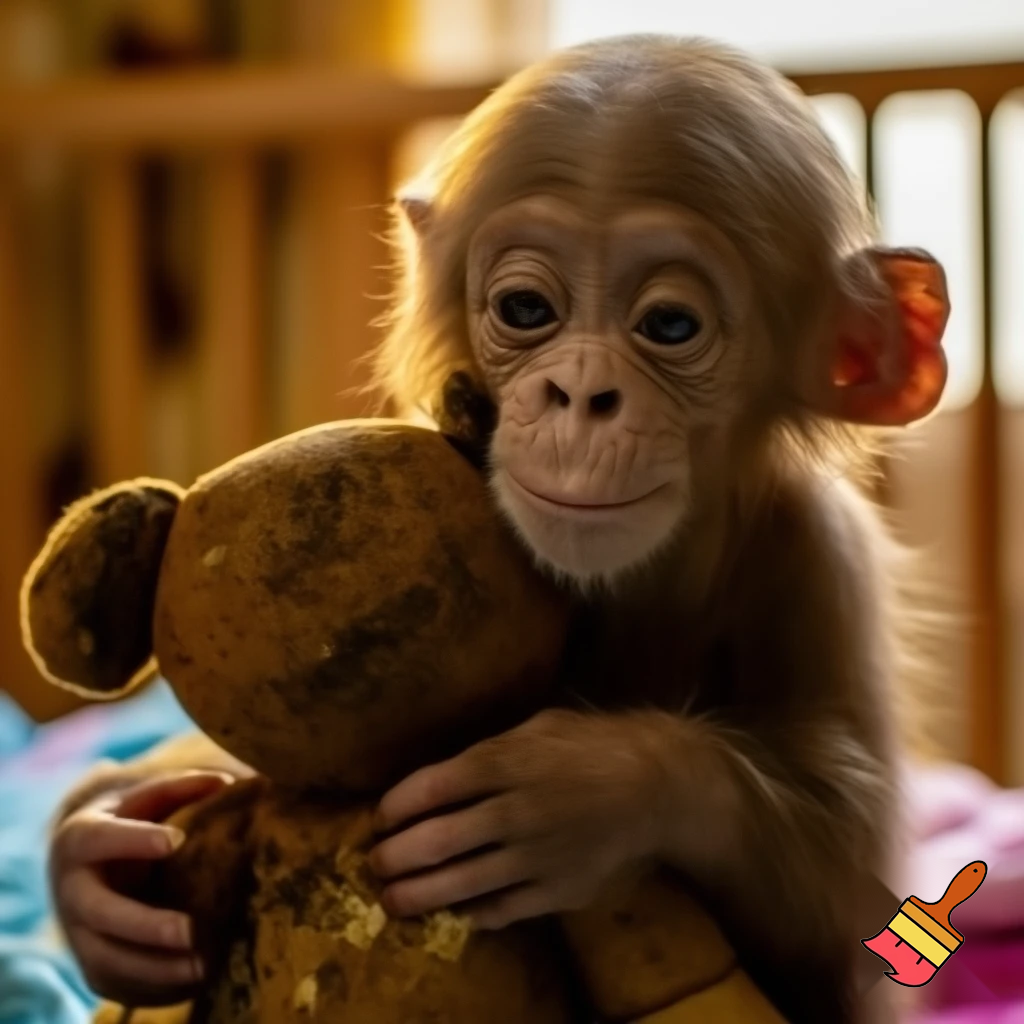 Dixie Kong hugging a teddy bear