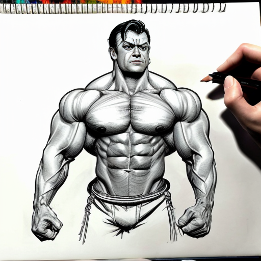 Drawing poses thin man & muscular man