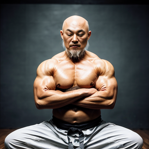 asian_bald__sifu__shaolin__old_bonze__long_white_beard_pigtail__chinese_warrior__bodybuilder__kung_fu_legend__staff__closed_eyes