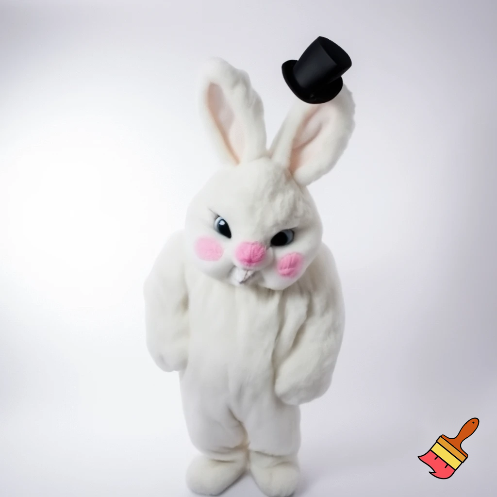 Easter bunny mascot costume top hat