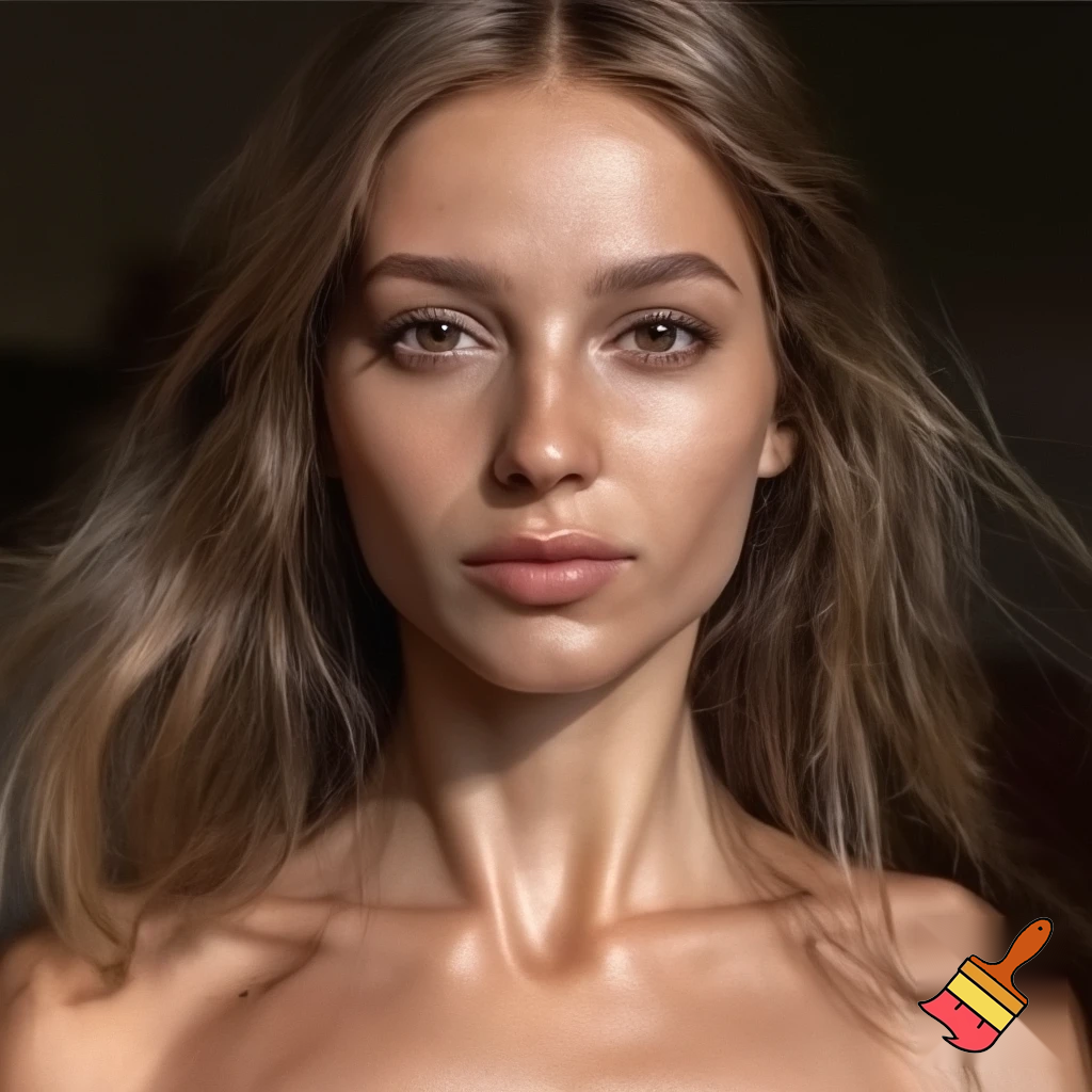 Photorealistic full body picture of a woman, approximately 22 years old, with long legs and athletic figure. She has long, naturally flowing light brown blonde hair, oval face, almond-shaped brown eyes, average eye spacing, slim straight nose, naturally full lips, soft facial features, harmonious proportion and delicate, harmonious facial features. Her overall presence is confident, natural, and modern.  Natural daylight. nude.